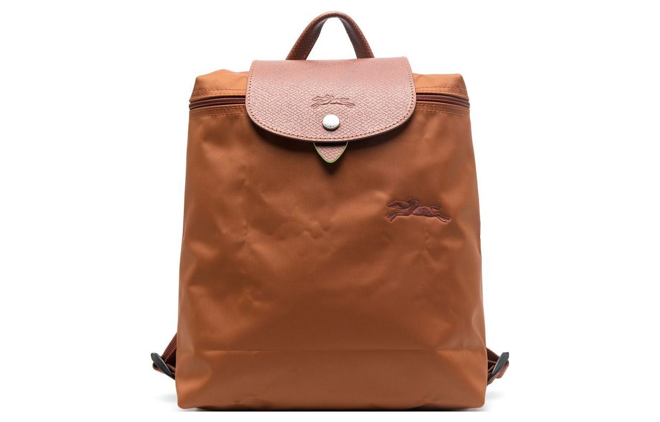 

Сумка-рюкзак Le Pliage мини женская коричневая LONGCHAMP с отделкой из зелёной кожи коровы, набор (рюкзак + шопер)