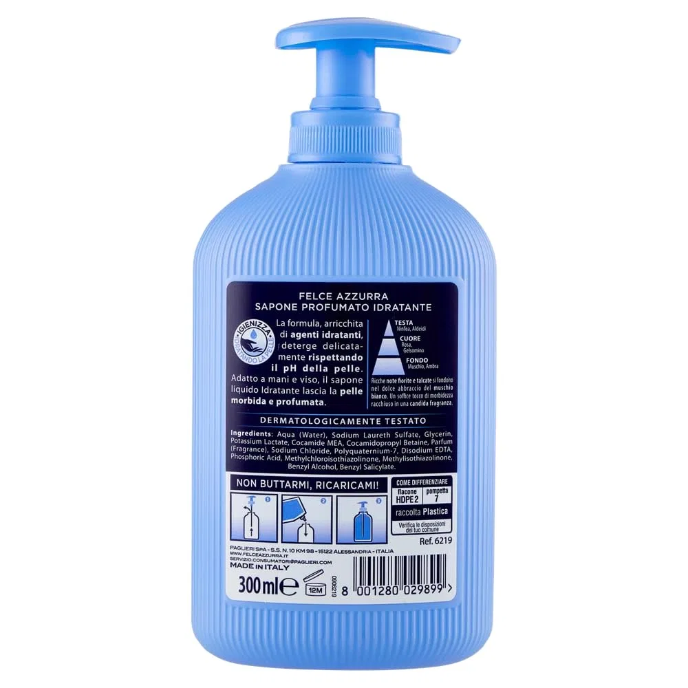 Жидкое мыло Felce Azzurra Muschio Bianco с белым мускусом, 12 x 300 мл Beni Culinari