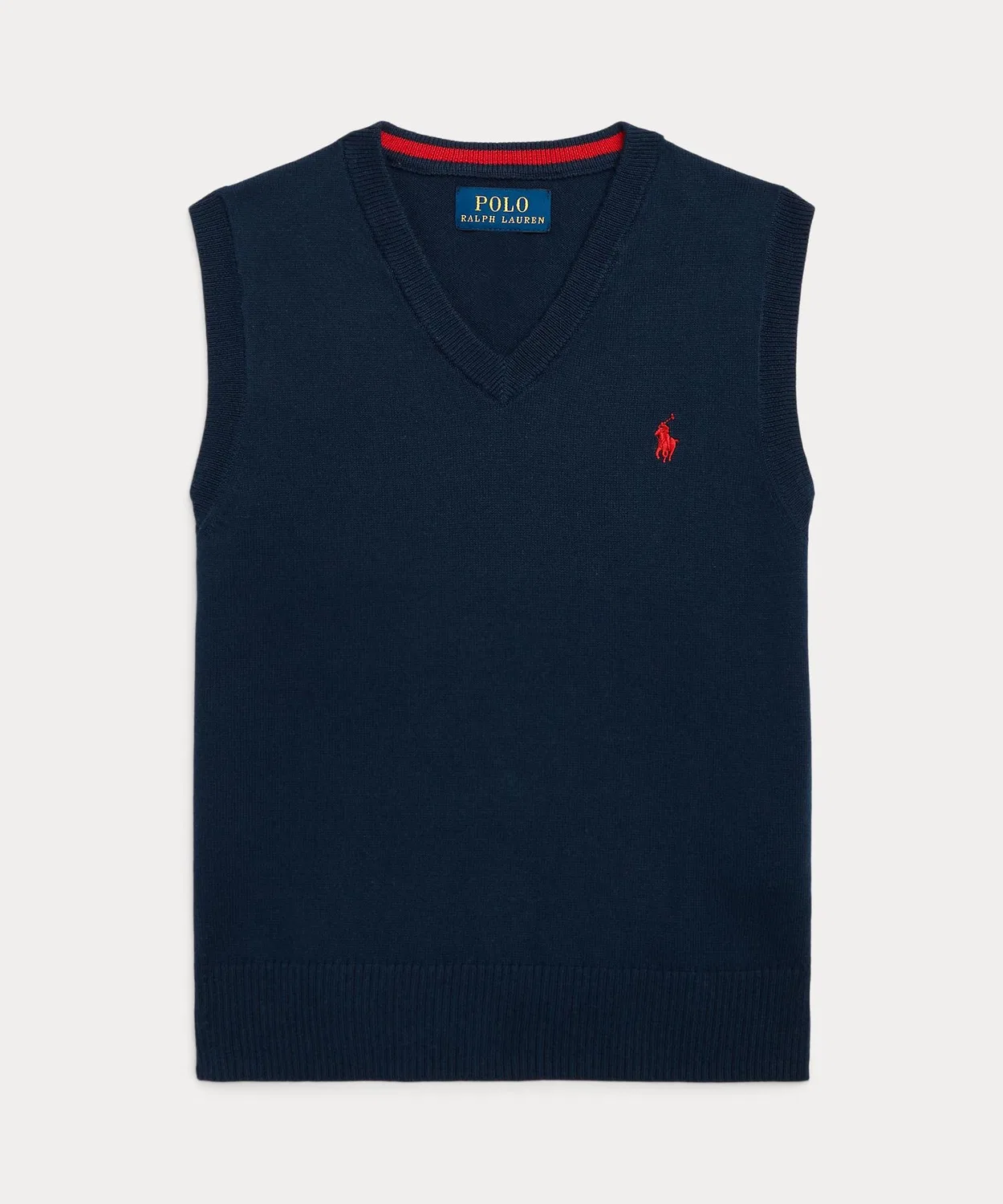 Жилет V-образный вырез из хлопка Ralph Lauren синий