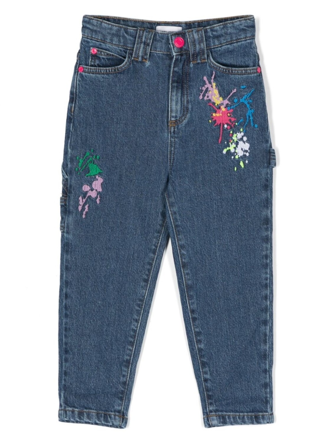 

Marc Jacobs Kids зауженные брюки с вышивкой, синий