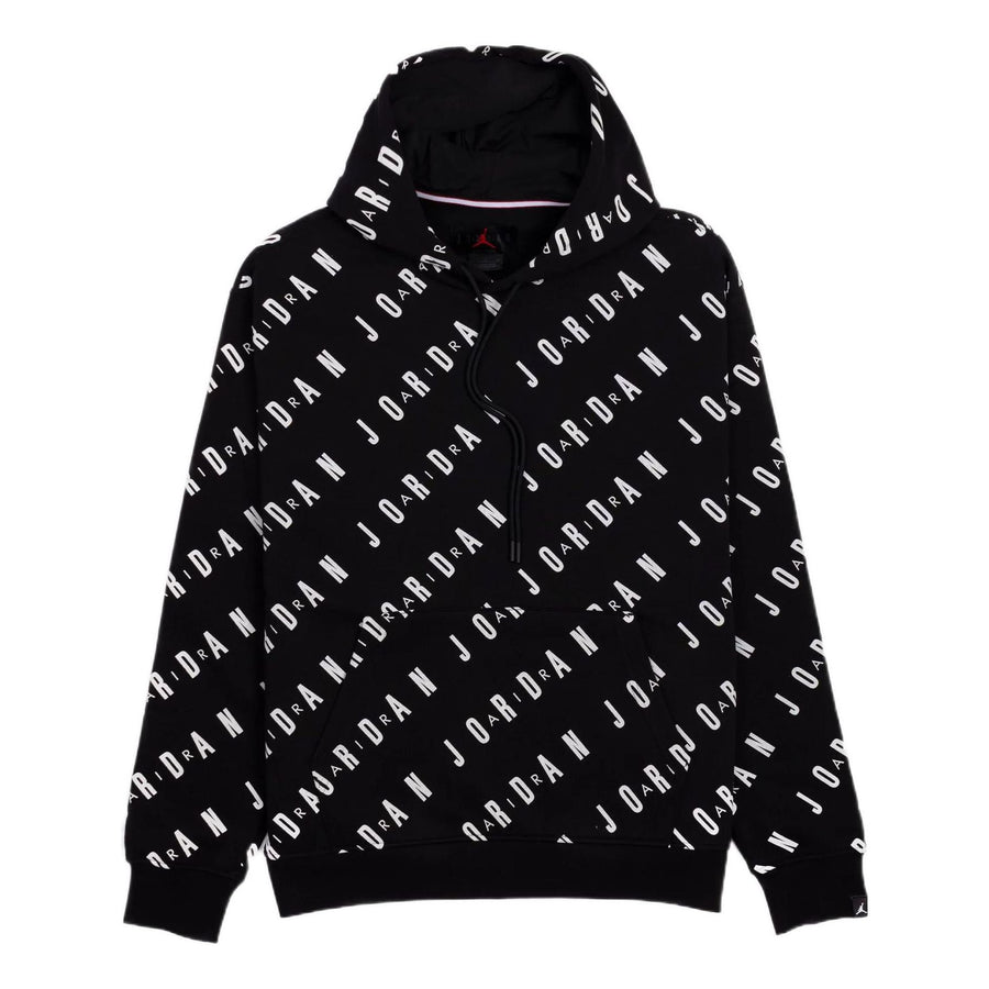 

Худи Air Jordan AOP Fleece Pullover 'Black White', черный