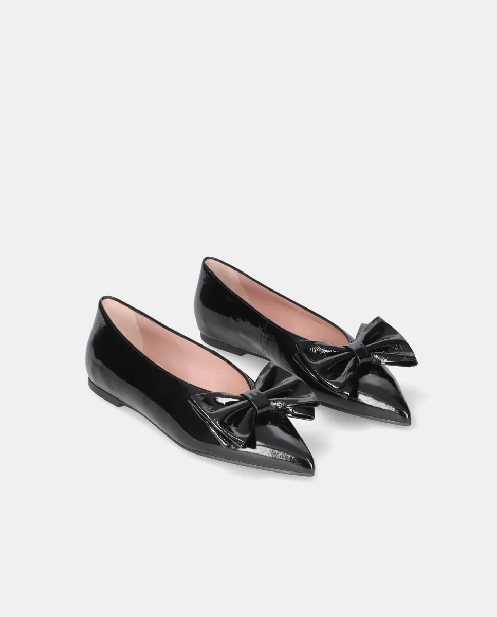 Женские балетки Ella из мягкой кожи с большим бантом Pretty Ballerinas, черный — фото 3