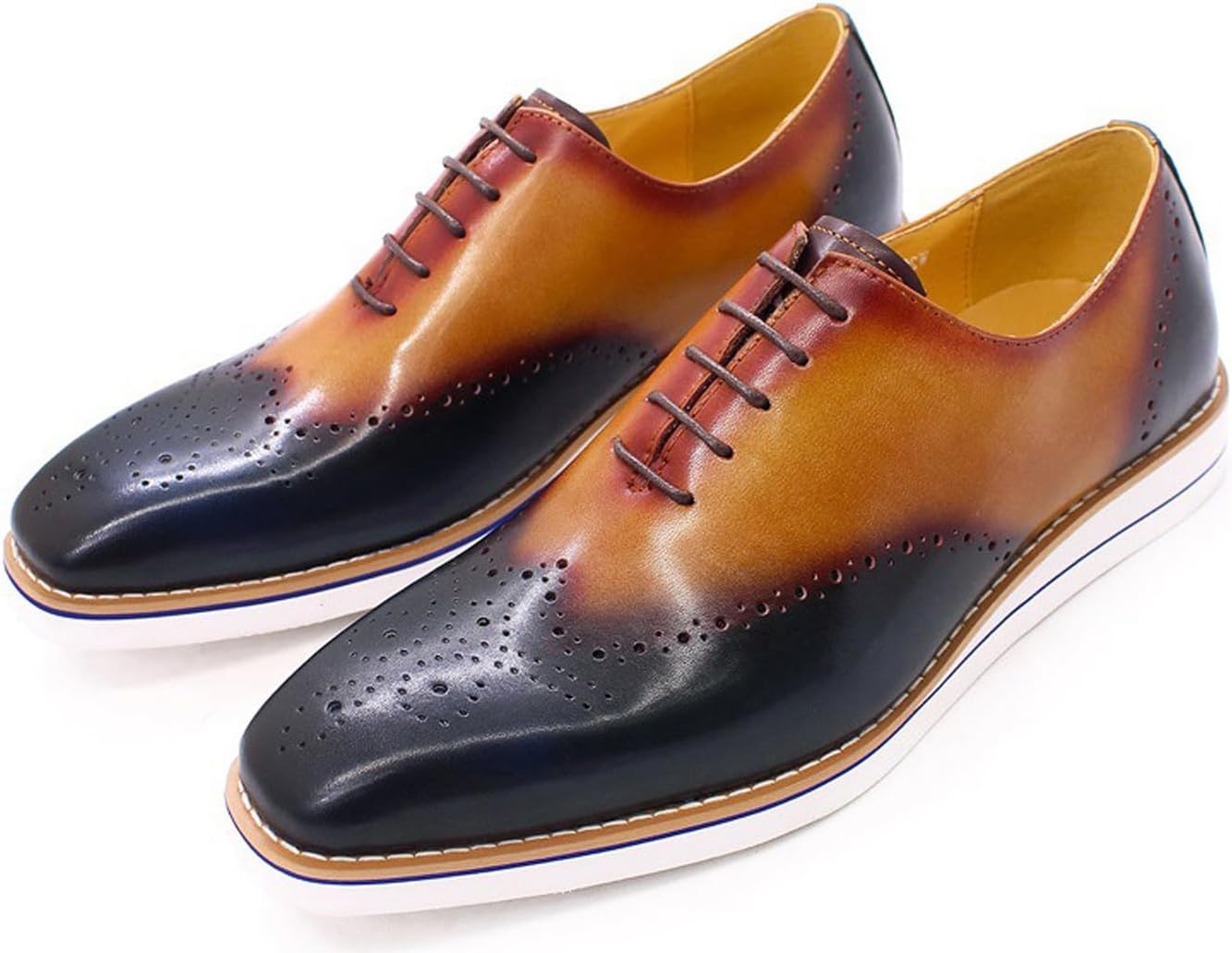 

Мужские оксфорды Santimon, формальные туфли для костюма, из натуральной кожи, с гладким мысом, броги, современные туфли для выпускного вечера, дерби, свадебные, бизнес-туфли, повседневная мода, удобные туфли для смокинга для мужчин, коричневый