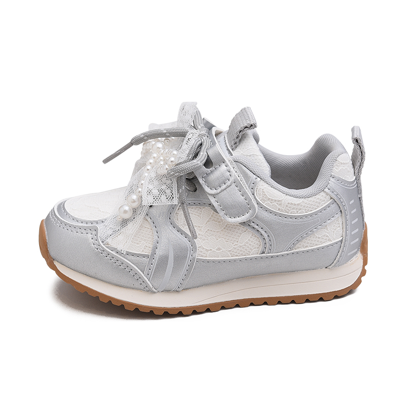 

Износостойкие, дышащие, легкие, амортизирующие, низкие, детские кроссовки для повседневной носки Budding, бежевый