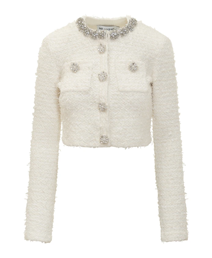 

Кардиган из фактурной вязки Self Portrait, бежевый