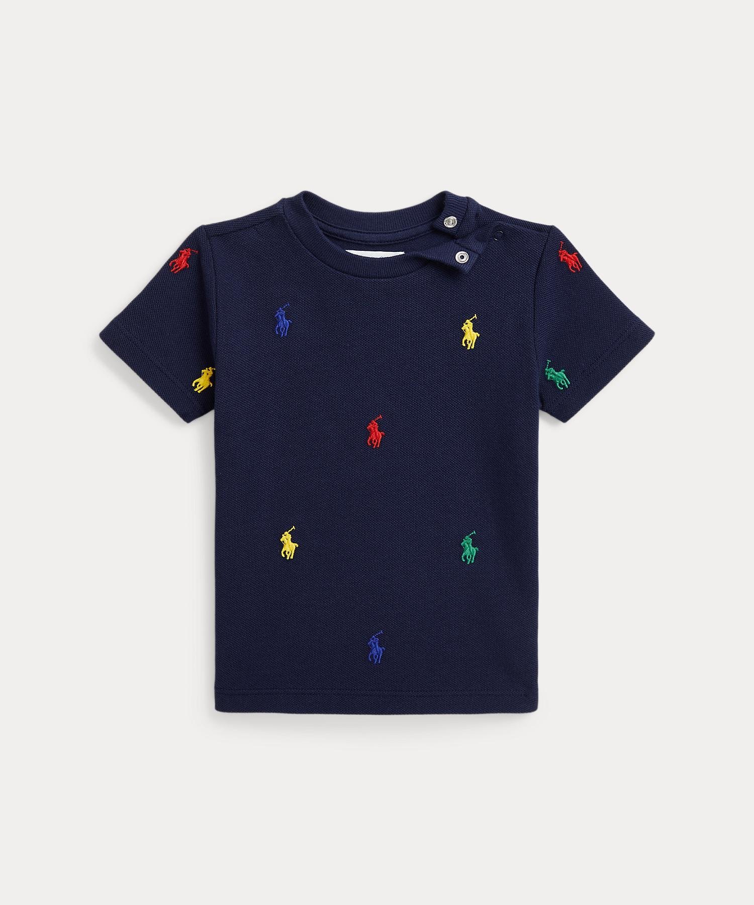 Детская футболка-поло Polo Pony из хлопковой сетки. Polo Ralph Lauren, 410 Navy