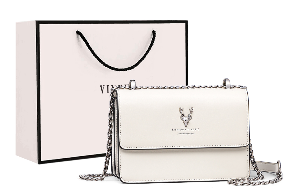 

Кожаная коровья кожа маленькая квадратная сумка через плечо кроссбод малого размера женская экрю VINEY