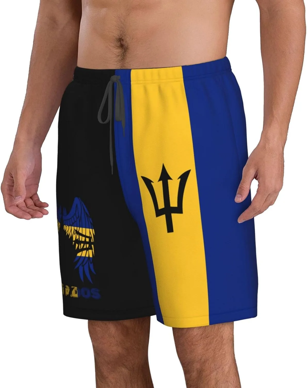 Мужские плавки Wings Barbados с изображением флага Барбадоса Generic, белый — фото 3