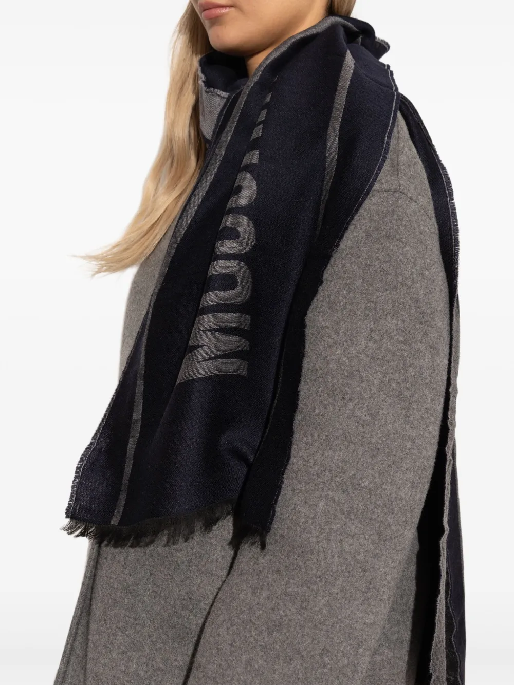 

Шарф с логотипом Moschino, синий