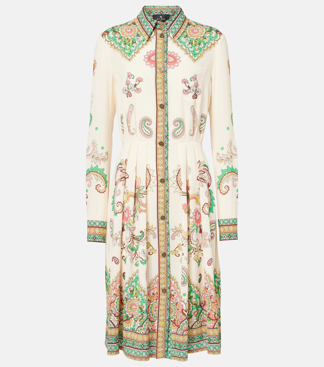 

Платье миди с узором пейсли Etro, Print On White Base