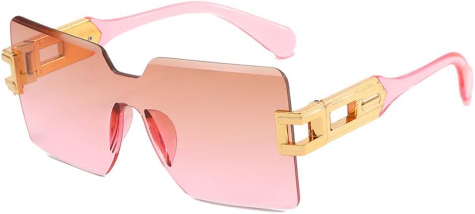 

Женские солнцезащитные очки без оправы 2027 года, радужная оправа, винтажные цельные очки, мужские солнцезащитные очки с закругленными краями, защита от УФ-излучения UV400 MTZJH, 3