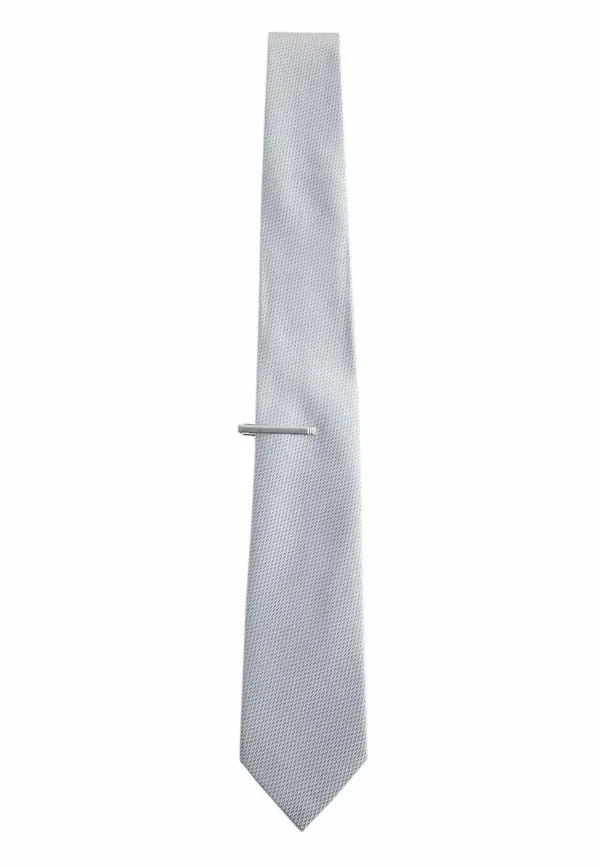 Галстук Next, Textured with clip 2 pack regular tie, сине-серый — фото 3