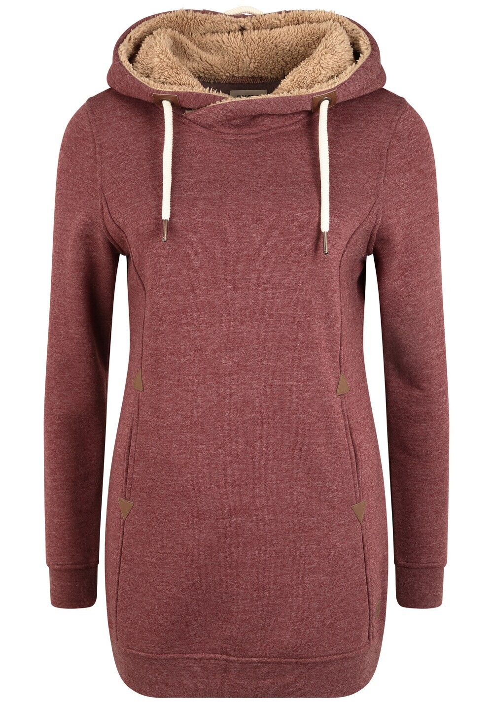 

Толстовка Oxmo Vicky Pile Hood Long, красный/винно-красный