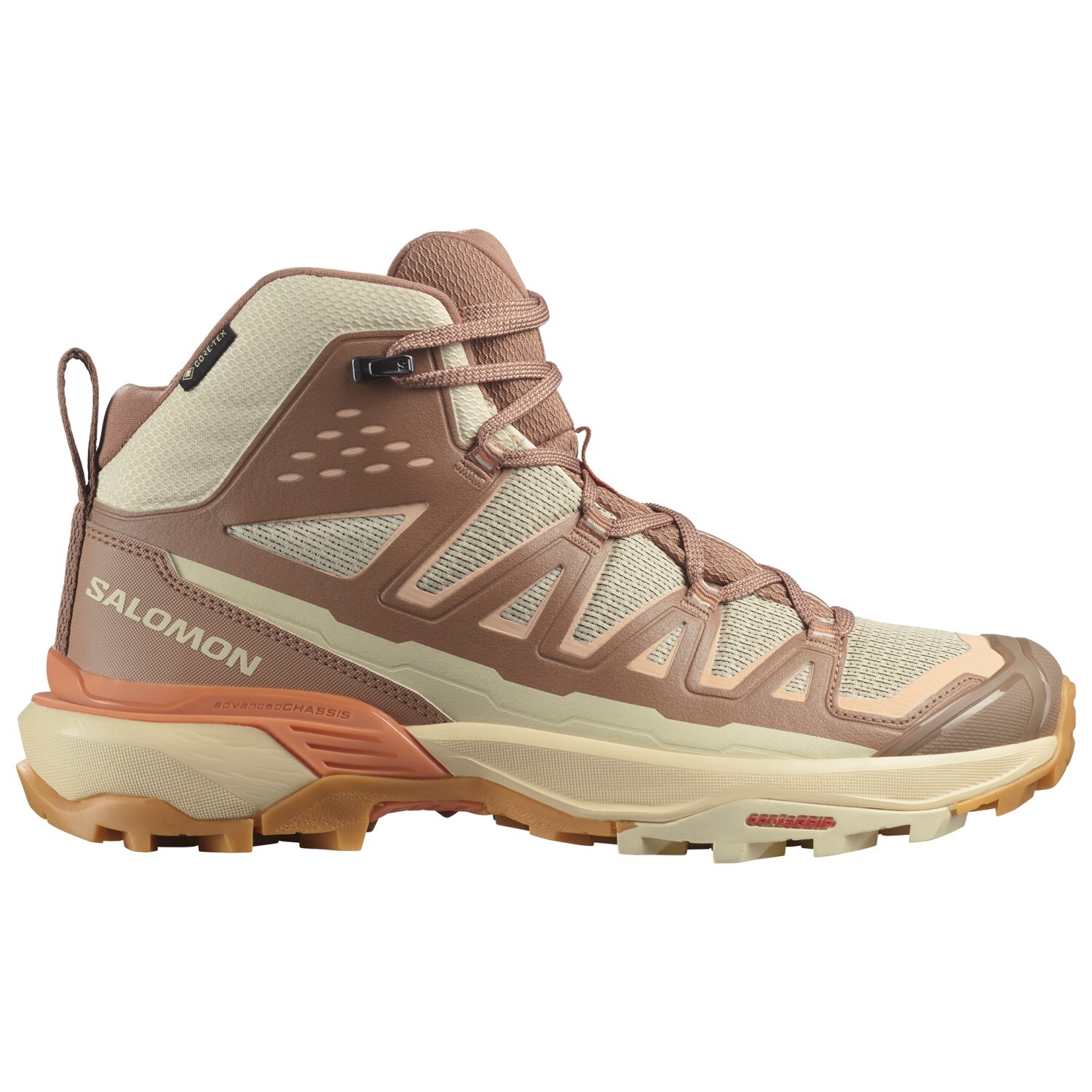 

Ботинки для прогулки Salomon Women's X Ultra 360 Edge Mid GTX, цвет Shortbread/Raw Umber/Prairie Sunset
