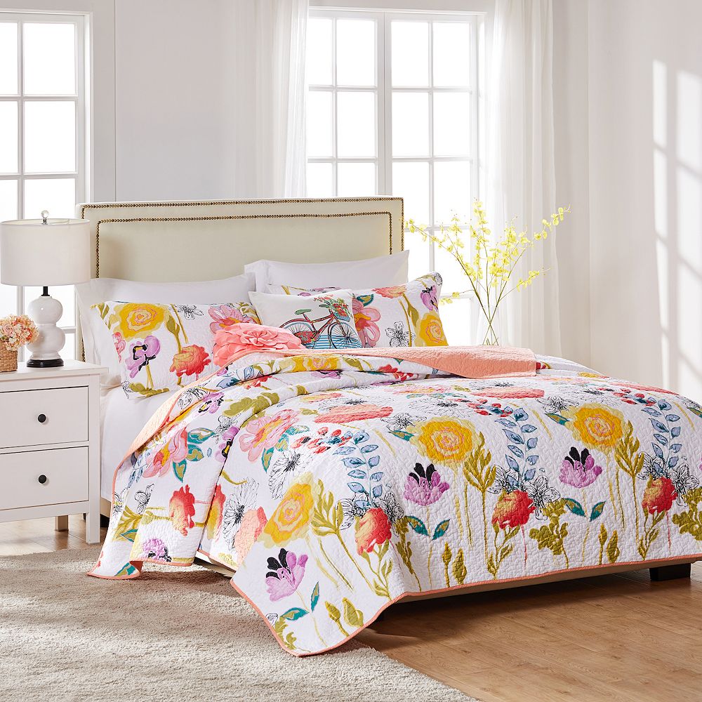 

Greenland Home Fashions Акварельная мечта, белый комплект одеял, белый