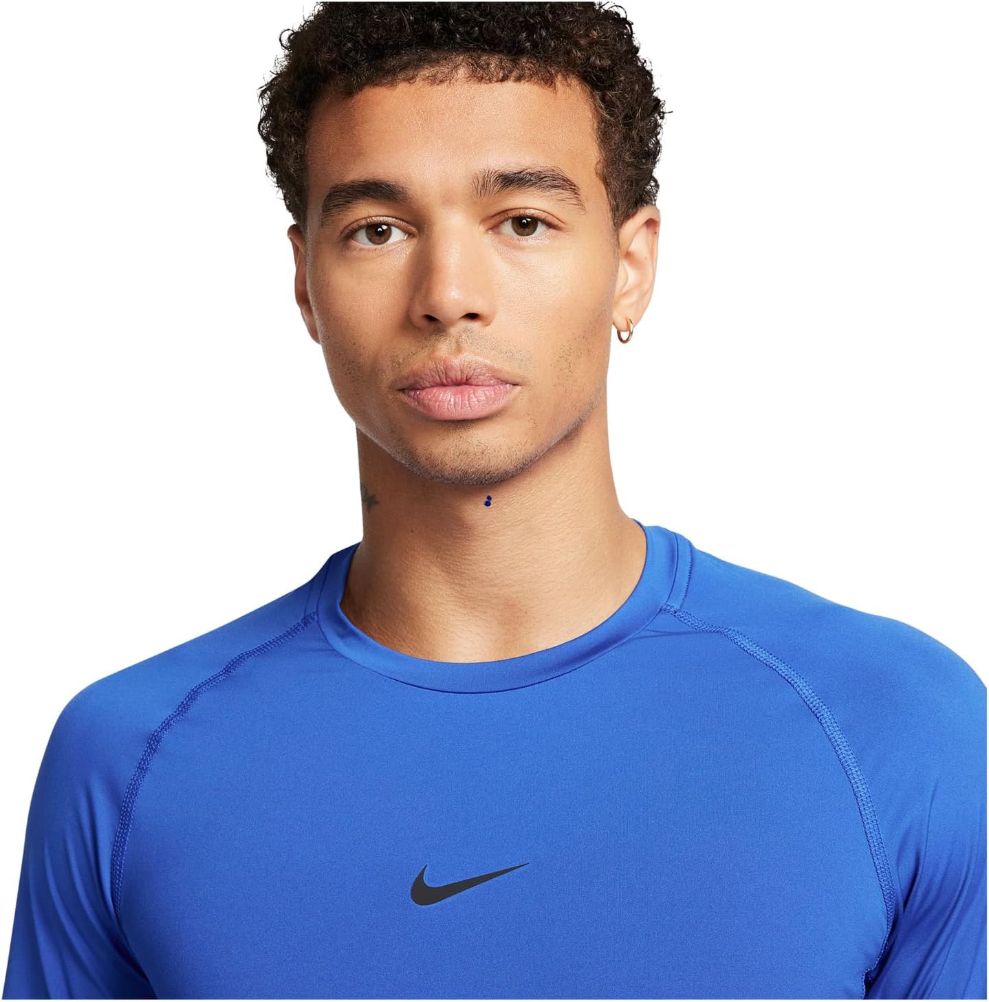 Топ Nike Pro Dri-fit Slim Long-sleeve Fitness Top, цвет Game Royal/Black — фото 3