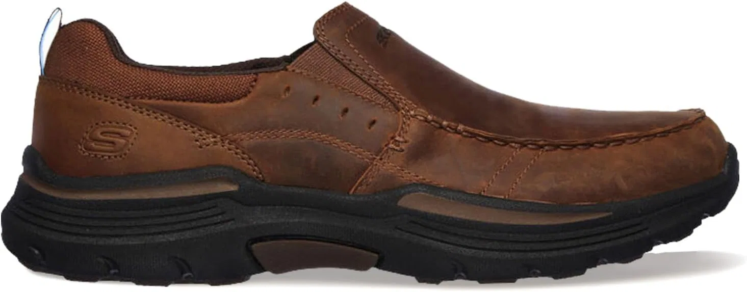 Мужские кожаные мокасины Skechers, Dark Brown — фото 3