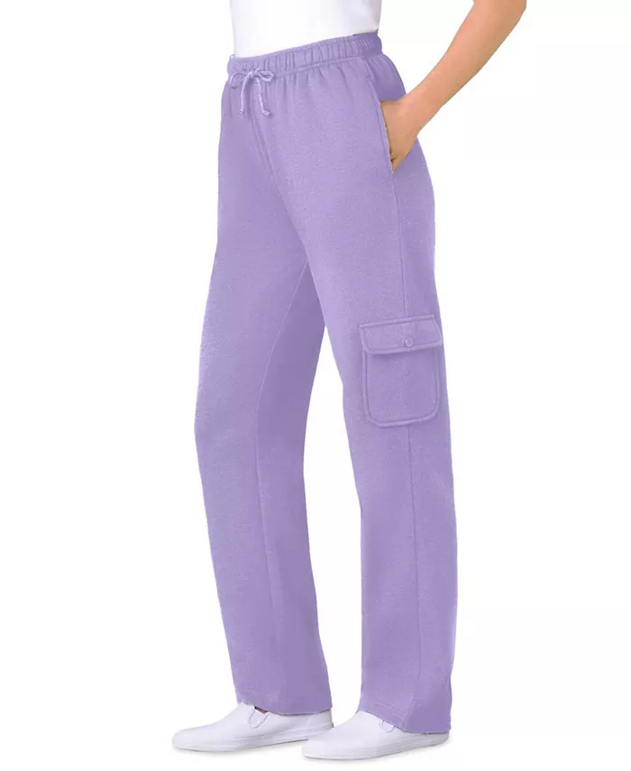 

Повседневные карго-штаны с поясом на резинке Better-Fleece больших размеров Woman Within, фиолетовый