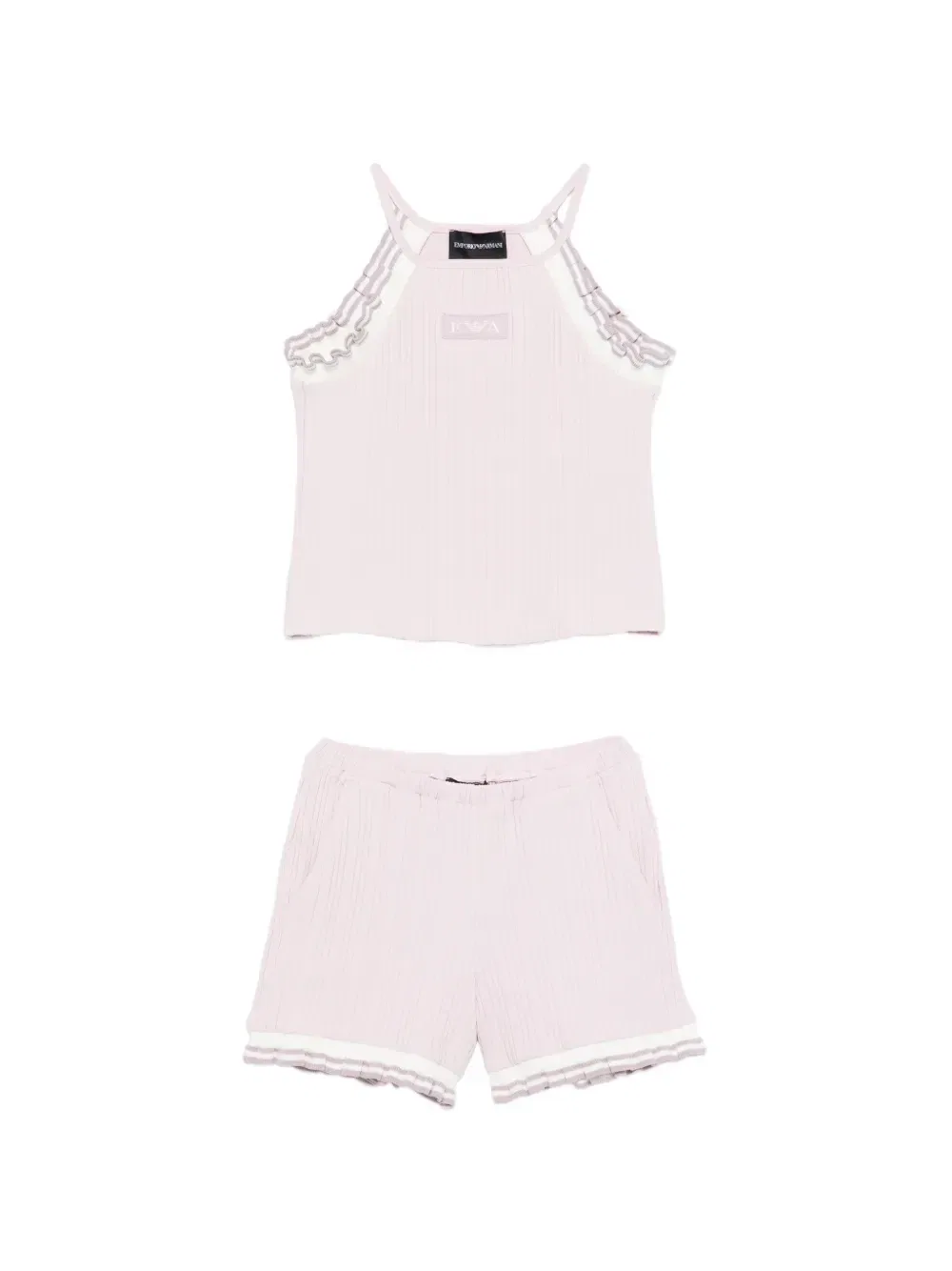Комплект из топа и шорт с оборками Emporio Armani Kids, розовый