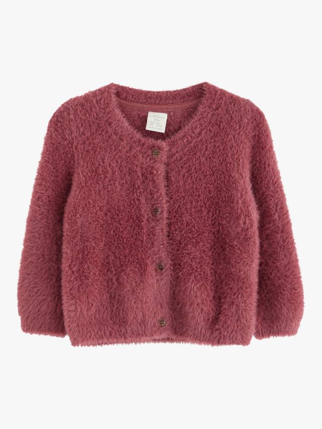 

Детский пушистый кардиган Lindex, цвет Dark Dusty Pink