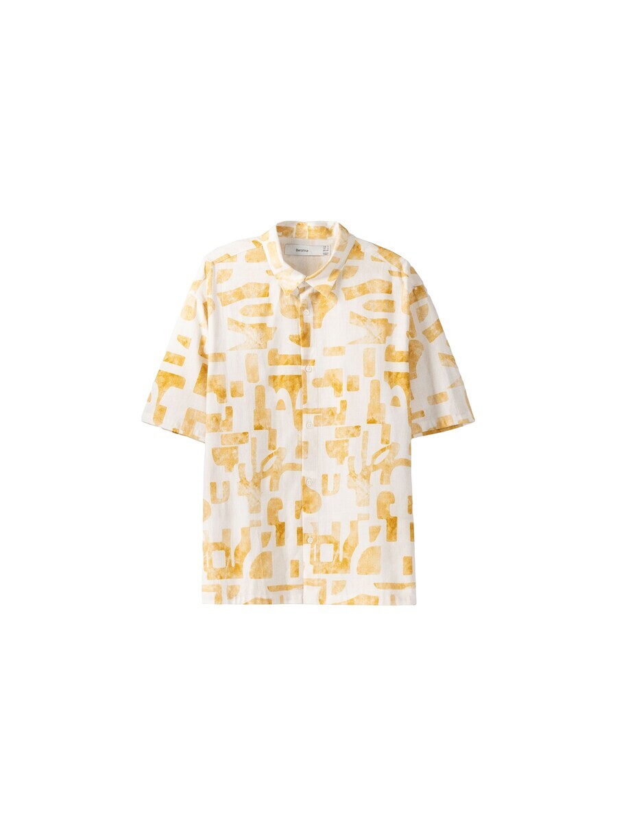 

Повседневная рубашка Bershka Regular fit Button Up Shirt, желтый