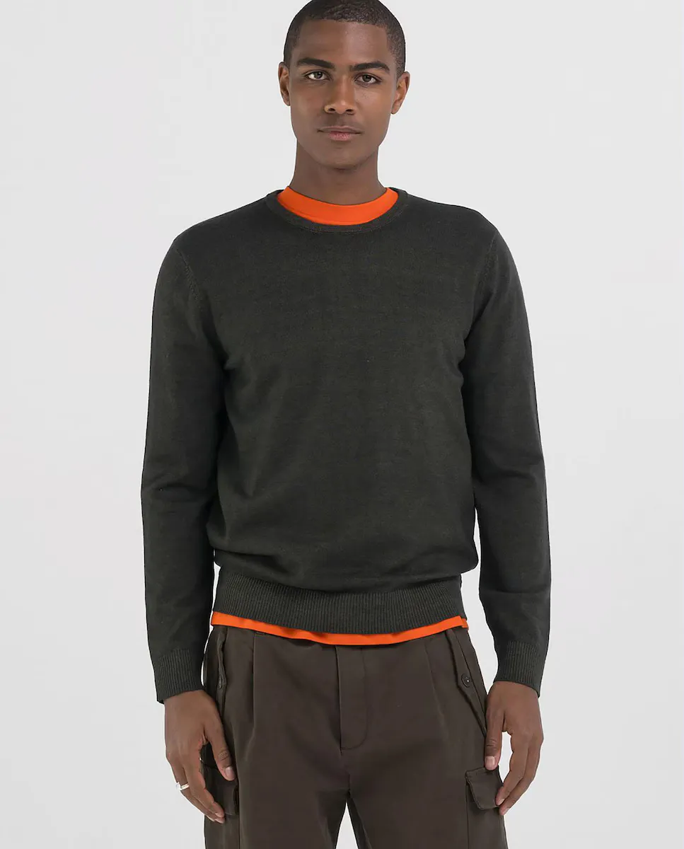 

Мужской свитер с длинными рукавами и круглым вырезом Replay, темно-зеленый