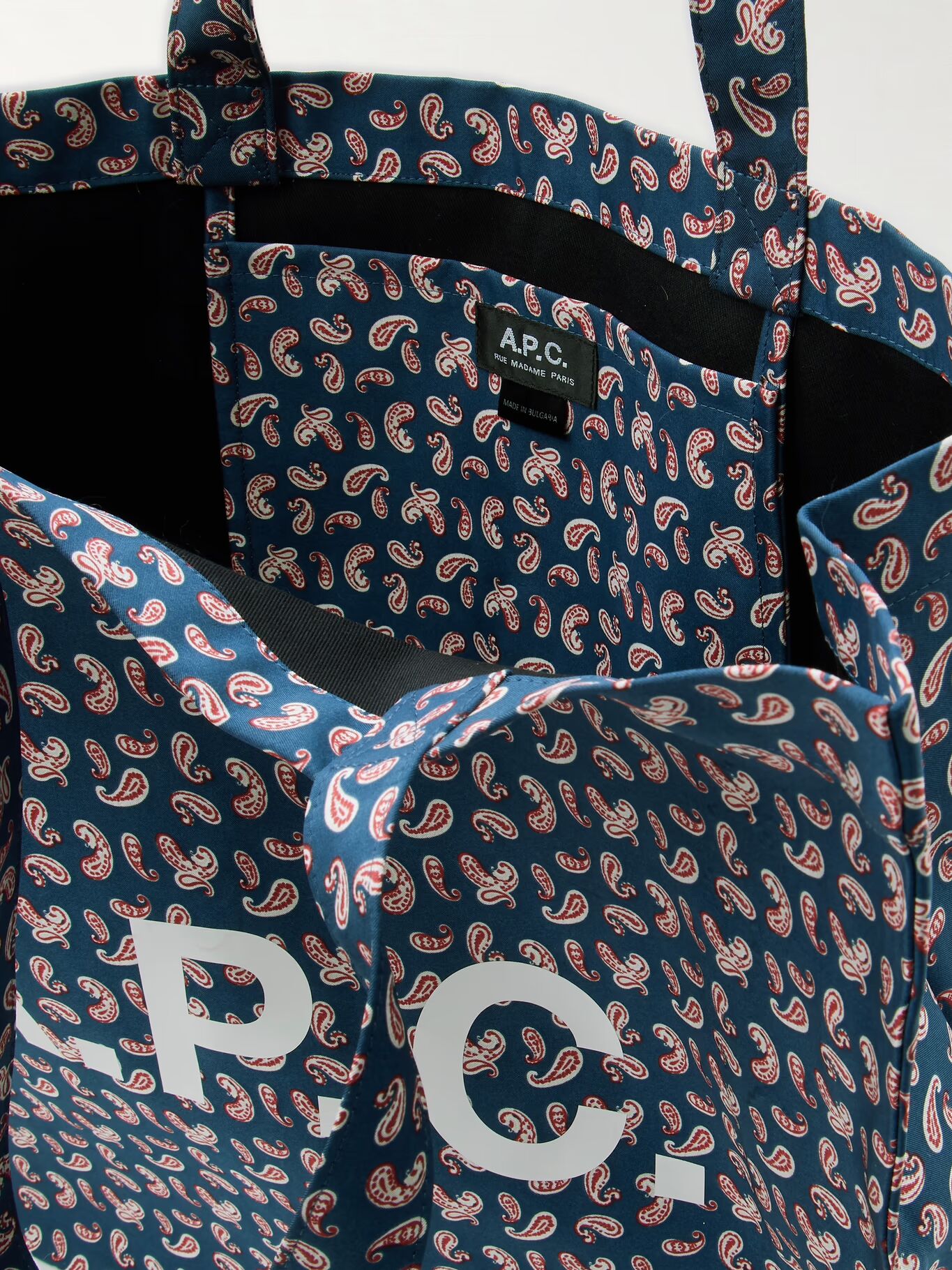 

Сумка-тоут из твила с принтом «Пейсли» от Diane A.P.C., синий