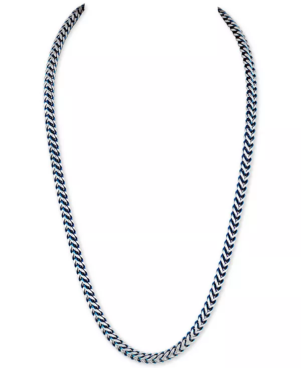 

Ожерелье из цепочки Fox из нержавеющей стали с синим ионным покрытием, созданное для Macy's Esquire Men'S Jewelry, silver