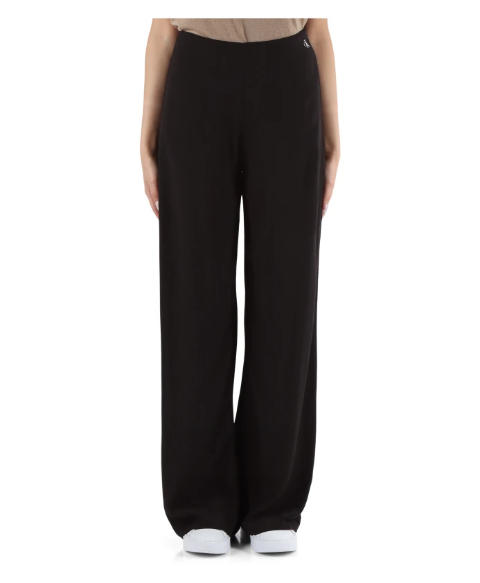 

Широкие брюки из вискозы с рюшами Calvin Klein Jeans, черный