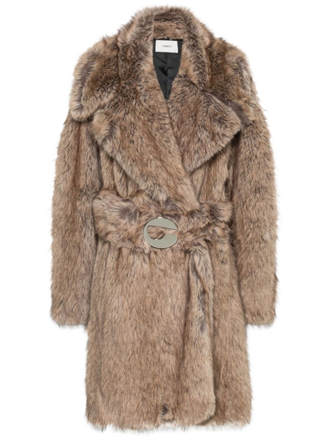 

Пальто с поясом из искусственного меха Coperni, коричневый