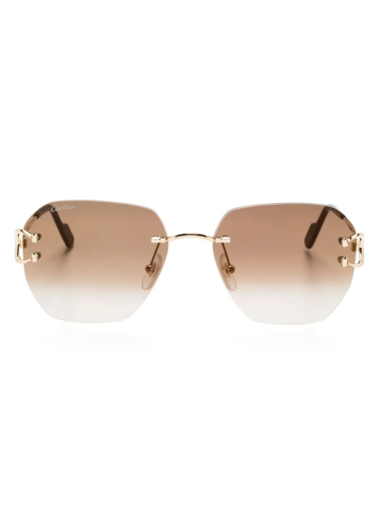 

Cartier Eyewear солнцезащитные очки Signature C в безободковой оправе, золотой