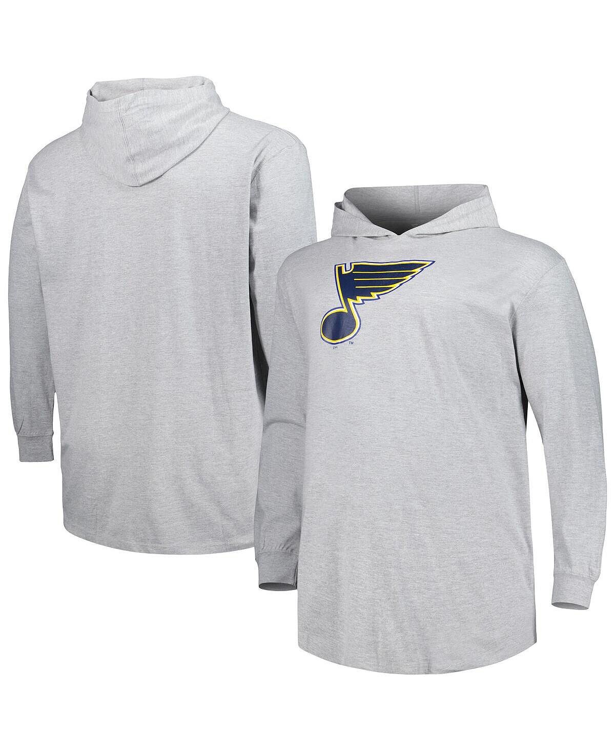 

Мужской пуловер с капюшоном Heather Grey St. Louis Blues Big and Tall Profile