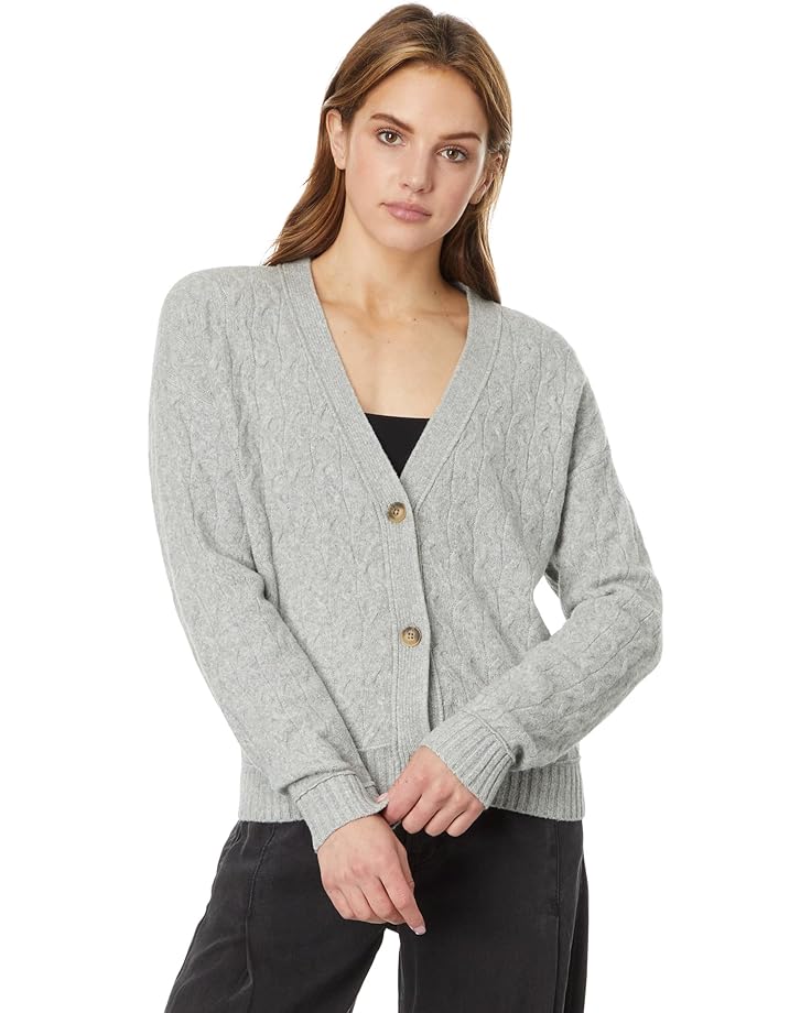 

Свитер Lucky Brand Cozy Cable Stitch Cardigan, цвет Light Heather Gray