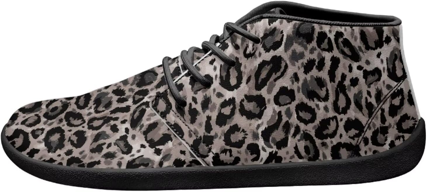 

Мужские кроссовки с широким носком, повседневные минималистичные дышащие ходовые кроссовки с подошвой с нулевым перепадом Pointodoor, Leopard Pattern