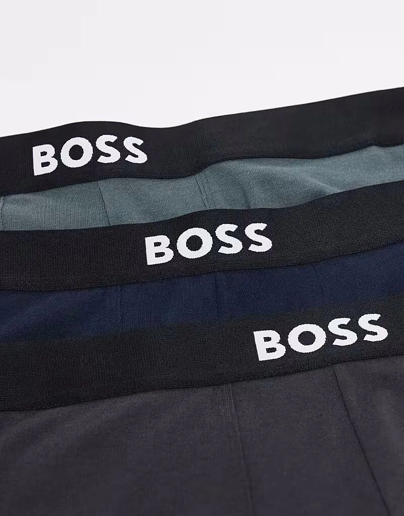 BOSS Bodywear Комплект из трех трусов BOSS One Bodywear с логотипом спереди, темно-синего и серого цвета — фото 3