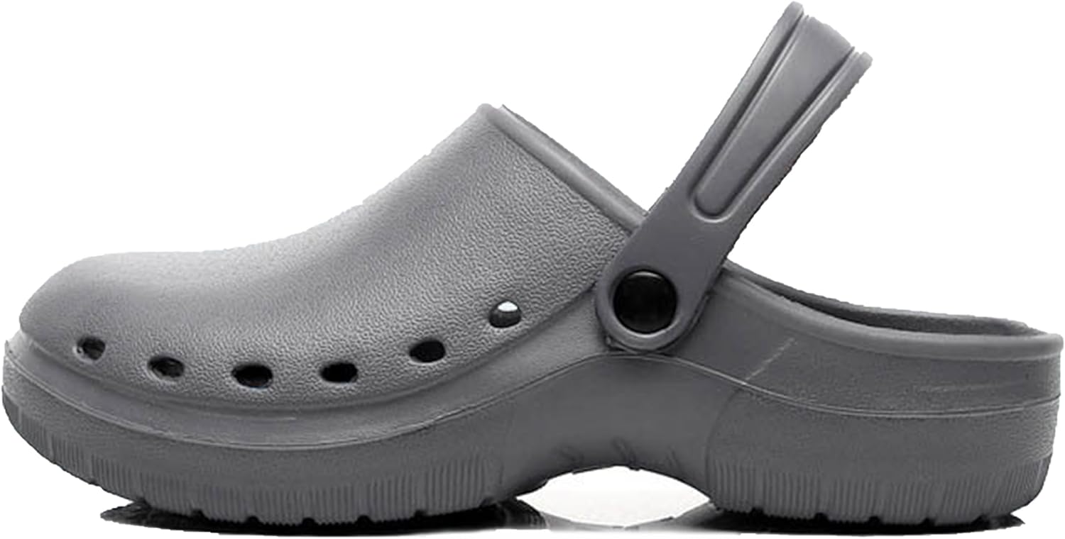 

Рабочие сабо для женщин и мужчин. Удобные, дышащие, с поддержкой свода стопы, нескользящие. Обувь для медсестер, поваров, садоводов и работников бистро Generic, серый