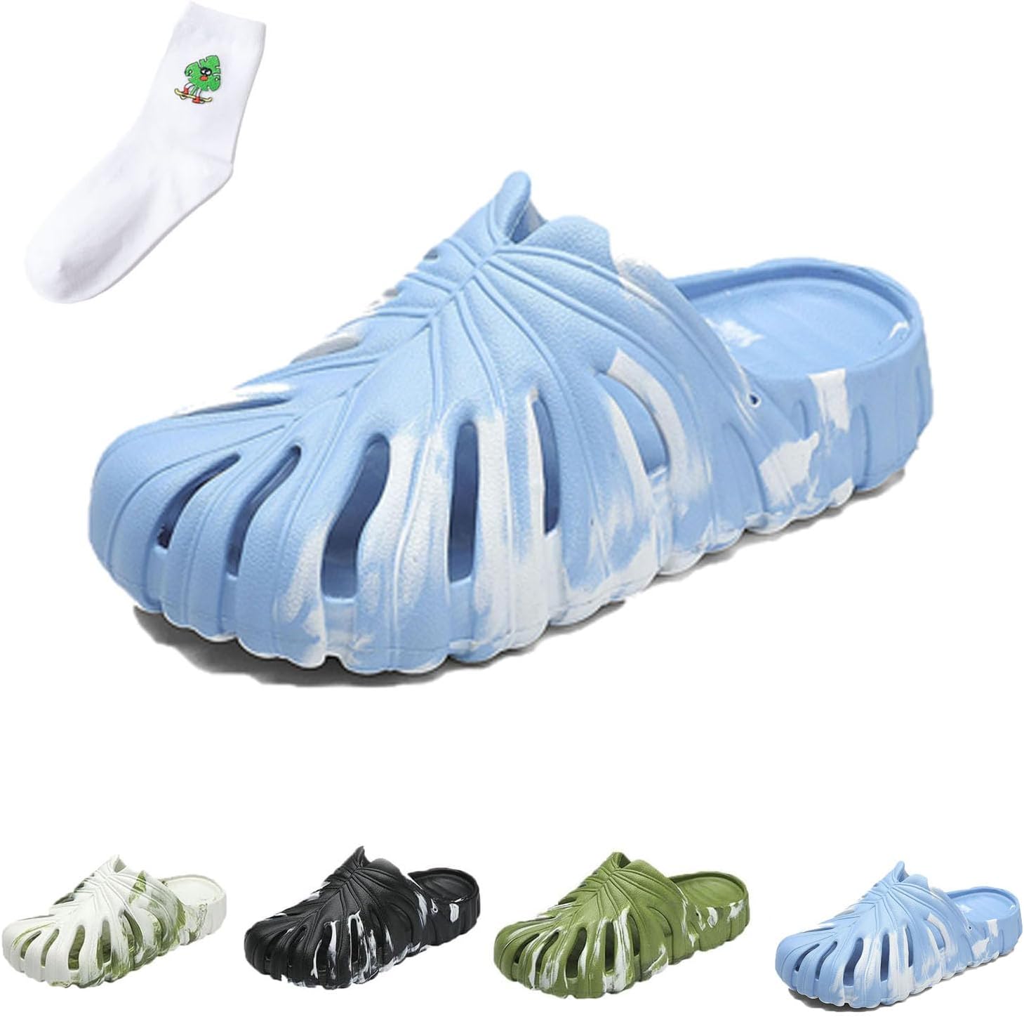 

Женские и мужские тапочки QUROXO Monstera, тапочки Monstera с толстой подошвой из ЭВА, противоскользящие пляжные шлепанцы Monstera, синий