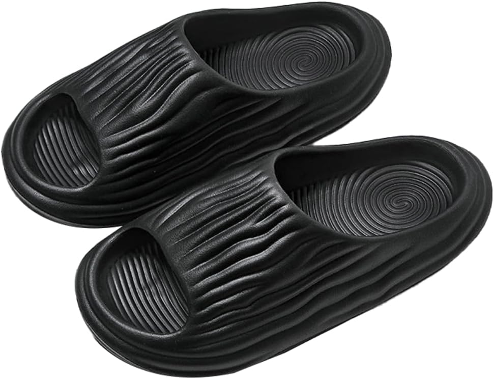 

Повседневные тапочки для душа Rungion для женщин и мужчин с поддержкой свода стопы, быстросохнущие, нескользящие, легкие, для летнего пляжа, черный