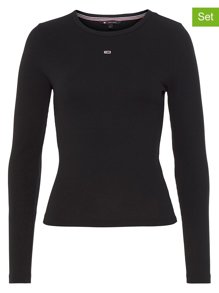 

Лонгслив TOMMY JEANS 2er Set s, черный/белый