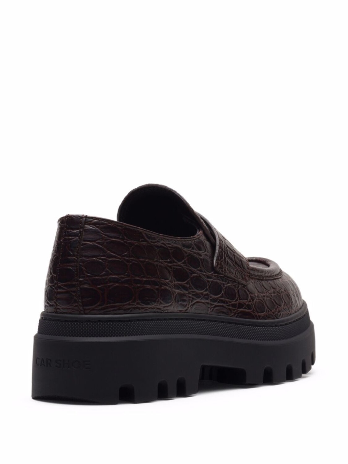 Мокасины с тиснением под кожу крокодила Car Shoe, фиолетовый — фото 3