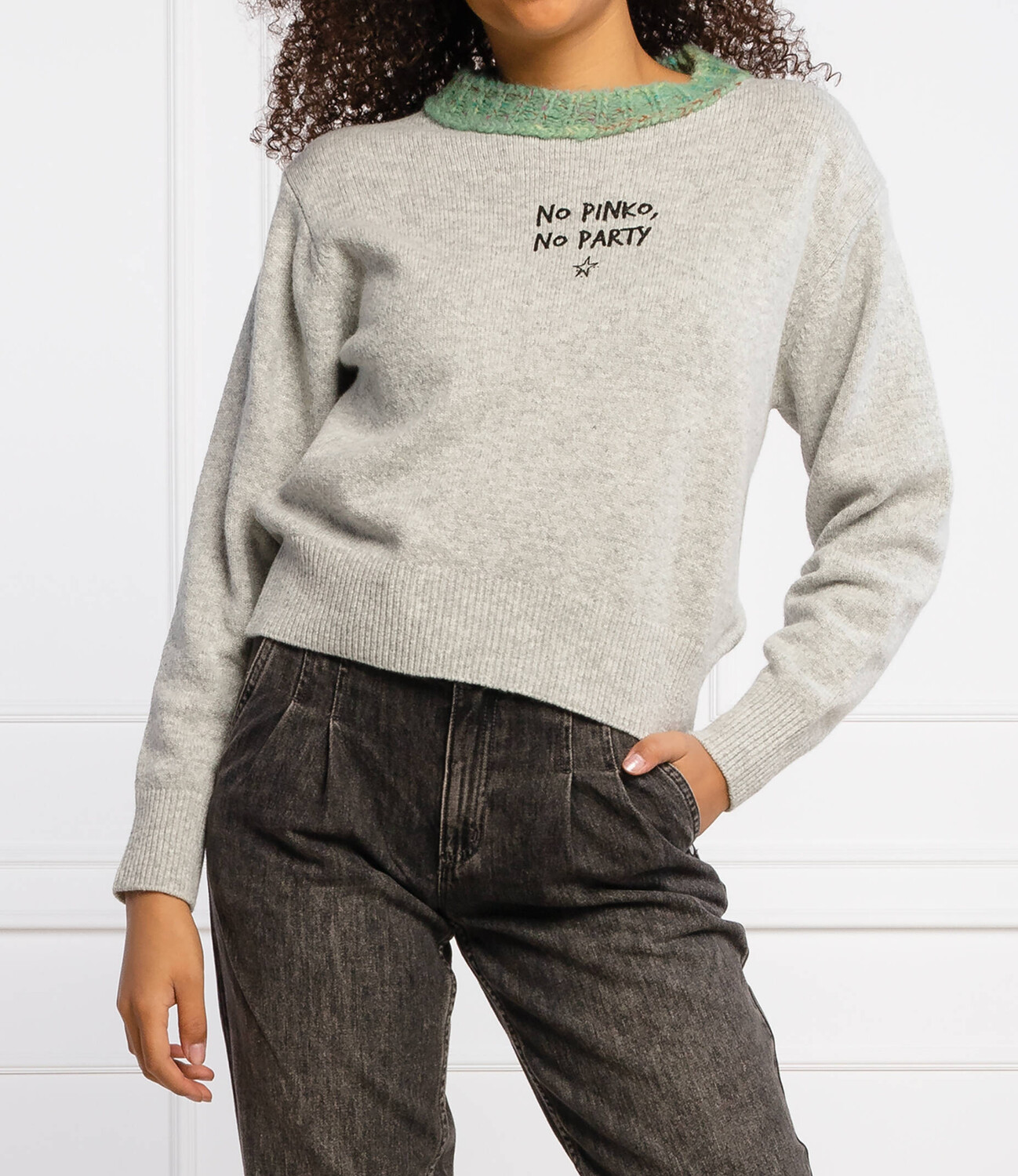 

Свитер Pinko moscato regular fit, серый