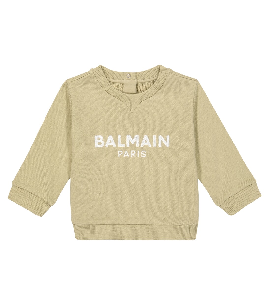 

Толстовка из смесового хлопка с логотипом baby Balmain Kids, зеленый