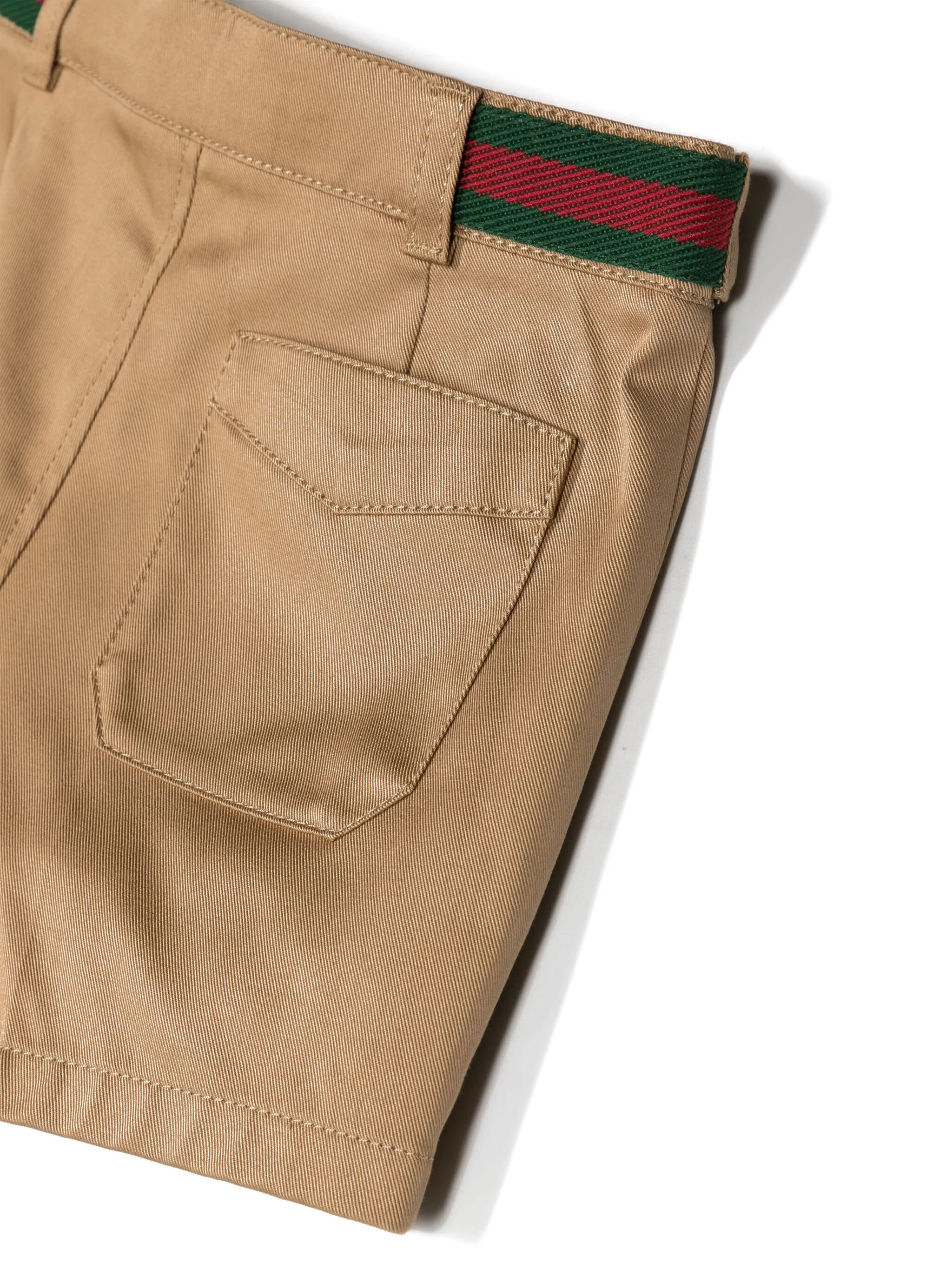 Шорты чинос с отделкой Web Gucci Kids, бежевый — фото 3