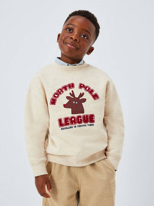 

Детская футболка North Pole League для рождества John Lewis, Natural