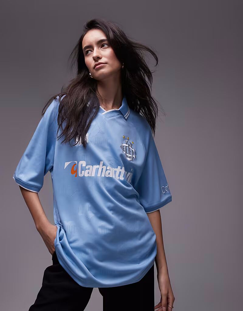 

Футболка Carhartt WIP Football светло-синего цвета
