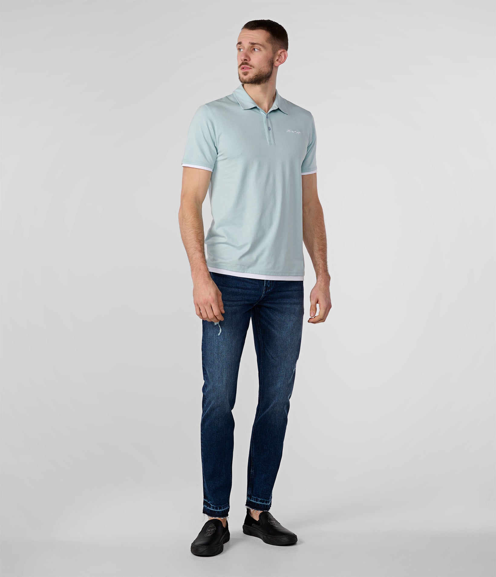 

Джинсовые брюки с 5 карманами и молнией сбоку KARL LAGERFELD PARIS, цвет Dark Blue Wash