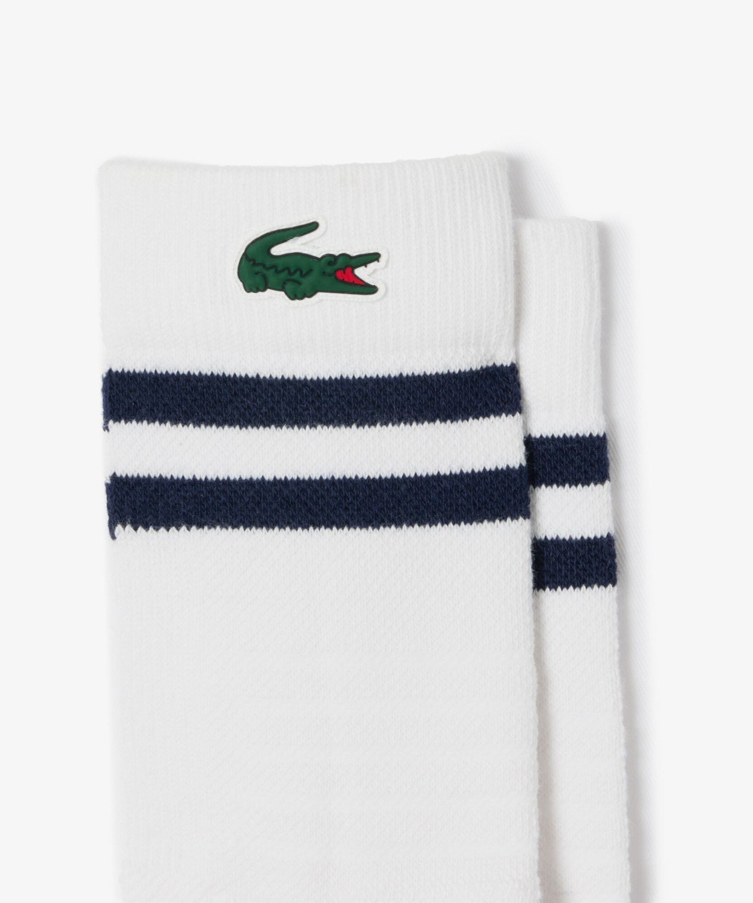 Компрессионные спортивные носки LACOSTE, White x Navy — фото 2
