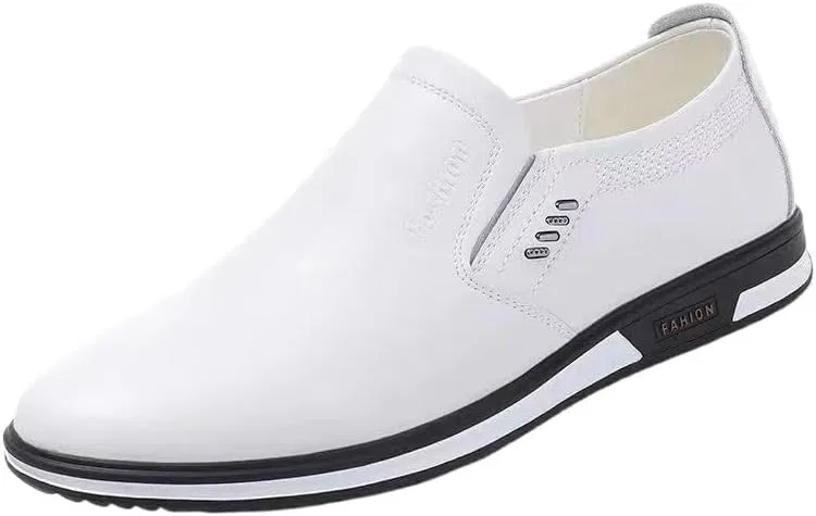 Мокасины кожаные, повседневные, Loafers & Slip-Ons, белые UOPYNE