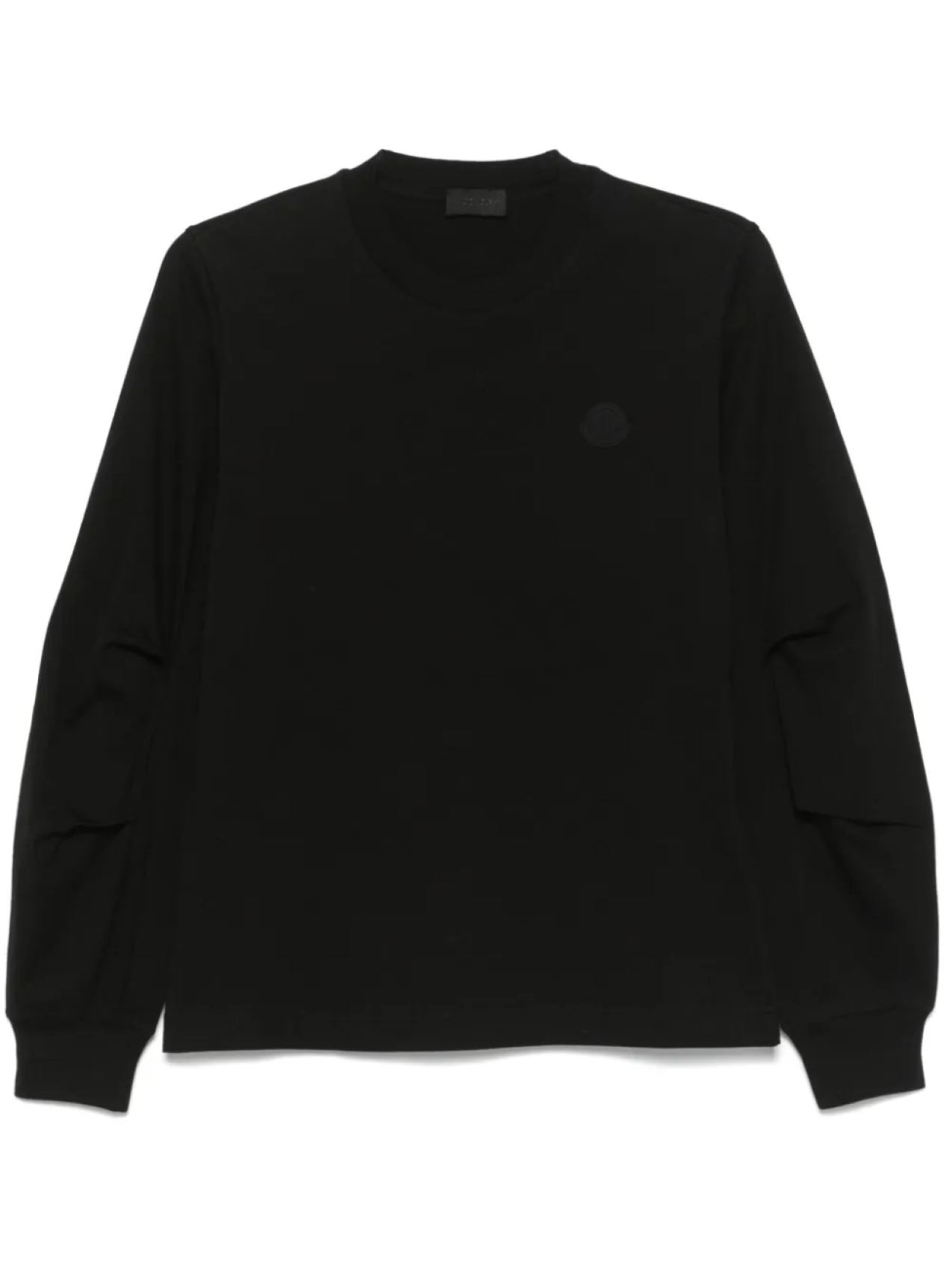 

Футболка из хлопка с плиссированными рукавами от Moncler, черный