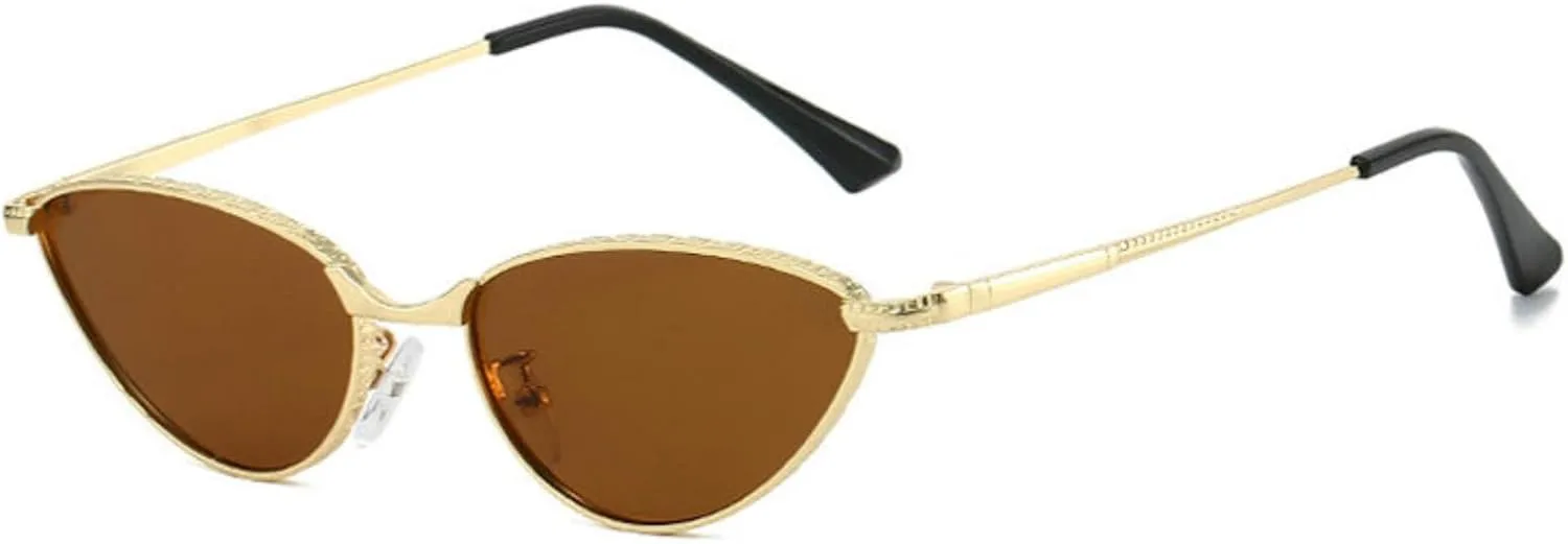 

Солнцезащитные очки Willochra «Кошачий глаз» для женщин, модель 2026, роскошная металлическая оправа, защита от УФ-излучения UV400, винтажные очки в стиле Y2K, C4